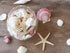 Pink and White Seashell Mix with Glass Vase Gift Pack